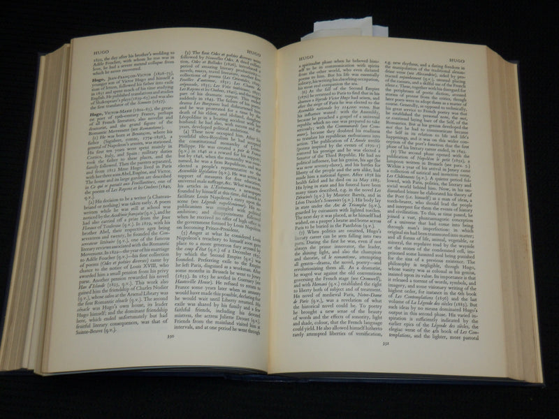 1959 THE OXFORD COMPANION TO FRENCH LITERATURE HARDCOVER BOOK - KD 7415