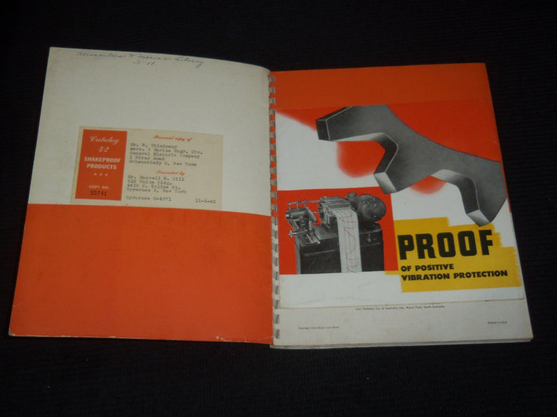 1942 SHAKEPROOF PRODUCTS CATALOG NO. 42 - FASTENING HEADQUARTERS - KD 3912L