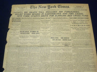1923 SEP 6 NEW YORK TIMES - JAPAN DEATH TOLL INCLUDES 800 FOREIGNERS - NT 9350