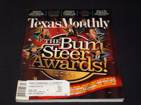 2006 JANUARY TEXAS MONTHLY MAGAZINE - BUM STEER AWARDS FRONT COVER - E 7523
