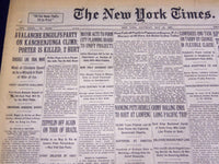 1930 MAY 24 NEW YORK TIMES - AVALANCHE ENGULFS PARTY ON KANCHENJUNG - NT 1656