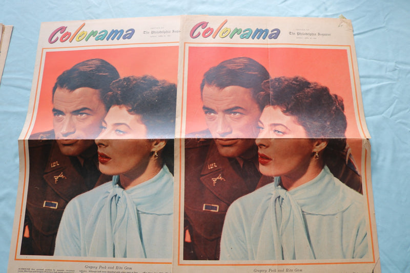 1950'S PHILADELPHIA INQUIRER COLORAMA SECTIONS - MOVIE STARS -LOT OF 18- NP 9232