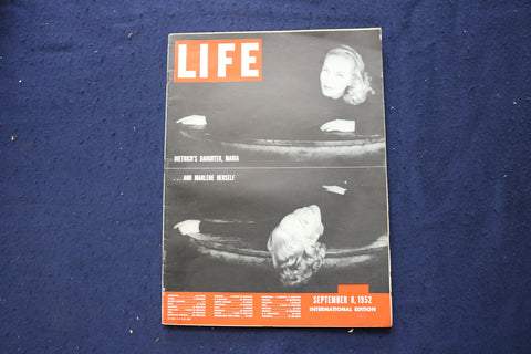 1952 SEPTEMBER 8 LIFE - INTERNATIONAL MAGAZINE - MARIA DIETRICH COVER - E 23647