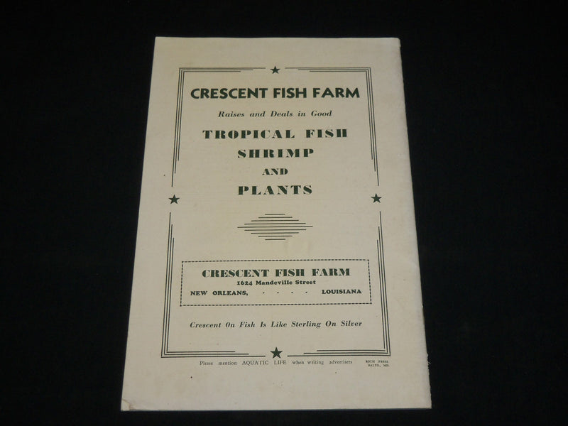 1934 APRIL AQUATIC LIFE MAGAZINE - NEW JERSEY FISH CULTURISTS' SHOW - J 6558