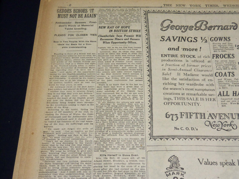 1921 MAY 25 NEW YORK TIMES - OUIMET AND EVANS BEATEN - JONES WINS - NT 8597
