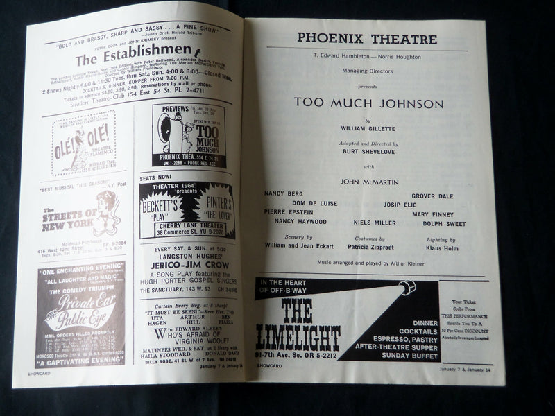 1960'S SHOWCARD BROADWAY PROGRAMS LOT OF 5 - STERNHAGEN - DOM DELUISE - J 3888