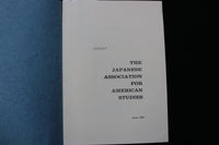 1968 THE JAPANESE ASSOCIATION FOR AMERICAN STUDIES MEETING - SOFTCOVER - K 3066