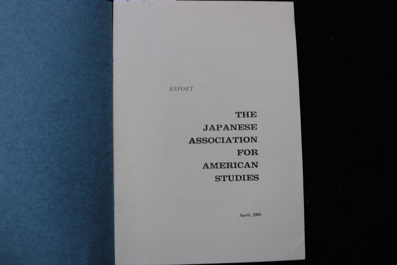 1968 THE JAPANESE ASSOCIATION FOR AMERICAN STUDIES MEETING - SOFTCOVER - K 3066