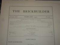 1907 FEBRUARY THE BRICKBUILDER MAGAZINE - AN ARCHITECTURAL MONTHLY - ST 528P