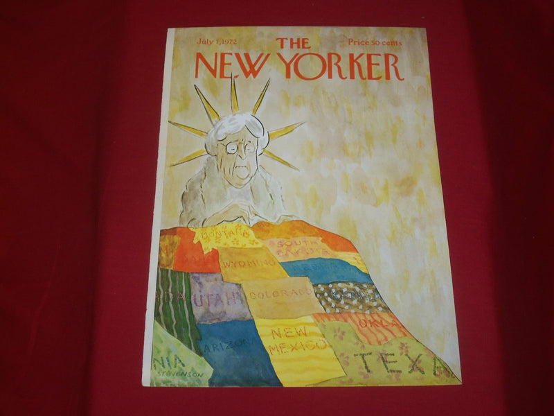1972 JULY 1 NEW YORKER MAGAZINE FRONT COVER ONLY - GREAT ART FOR FRAMING