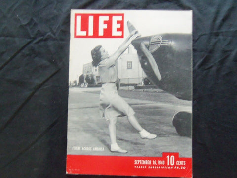1940 SEPTEMBER 16 LIFE MAGAZINE - FLIGHT ACROSS AMERICA - L 200