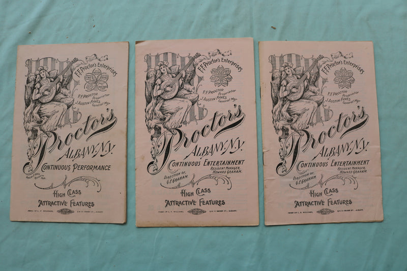 1900'S PROCTOR'S ALBANY THEATRE PROGRAMS - LOT OF 30 - O 3724