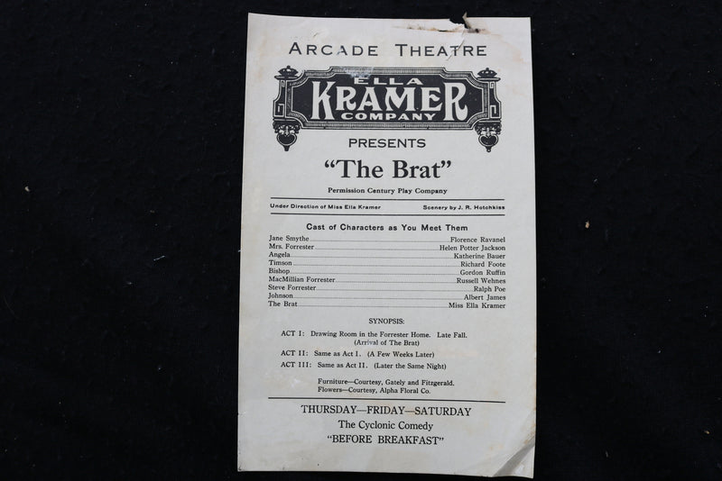 1920'S ELLA KRAMER COMPANY THEATRE PROGRAMS - LOT OF 3 - K 1869