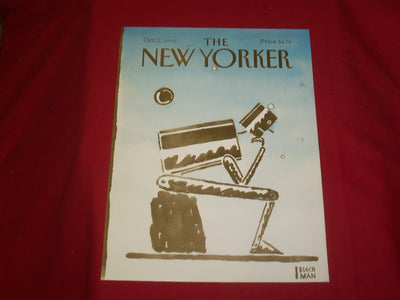 1991 OCTOBER 7 NEW YORKER MAGAZINE FRONT COVER ONLY - GREAT ART FOR FRAMING