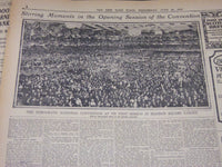1924 JUNE 25 NEW YORK TIMES - HARRISON'S KEYNOTE STIRS A FUROR - NT 5069