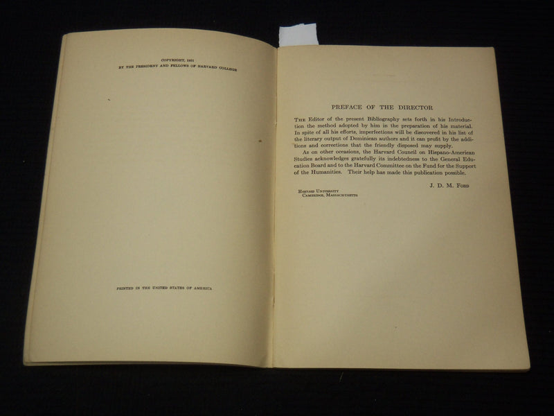 1931 A BIBLIOGRAPHY OF THE BELLES - LETTRES OF SANTO DOMINGO LOT OF 3 - K 2709