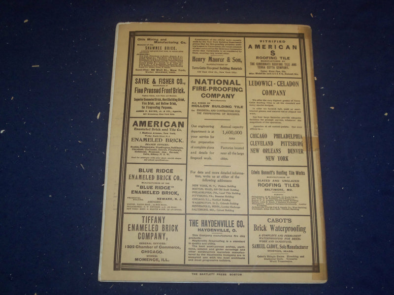 1906 JUNE THE BRICKBUILDER MAGAZINE - AN ARCHITECTURAL MONTHLY - ST 528K