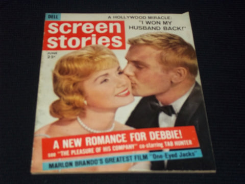 1961 JUNE SCREEN STORIES MAGAZINE - TAB HUNTER DEBBIE REYNOLDS COVER - E 15883