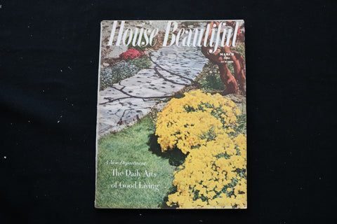 1951 MARCH HOUSE BEAUTIFUL MAGAZINE - DAILY ARTS OF GOOD LIVING COVER - E 10452