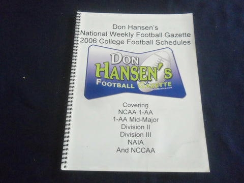 2006 DON HANSEN'S NATIONAL WEEKLY FOOTBALL GAZETTE & SCHEDULES - ST 659K