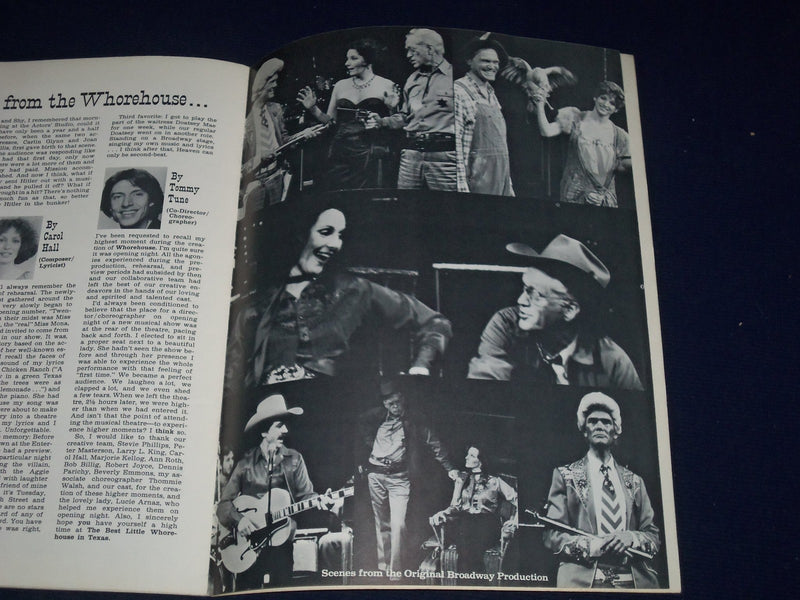 1978 BEST LITTLE WHOREHOUSE IN TEXAS MUSICAL PROGRAM STARRING GIL ROGERS - J 417