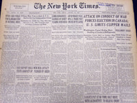 1940 JAN 26 NEW YORK TIMES NEWSPAPER - ATTACK ON CONDUCT OF WAR IN CANADA- NT 38