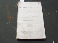 1838 THE FAMILY MAGAZINE OR MONTHLY ABSTRACT OF GENERAL KNOWLEDGE BOOK -KD 1870Q