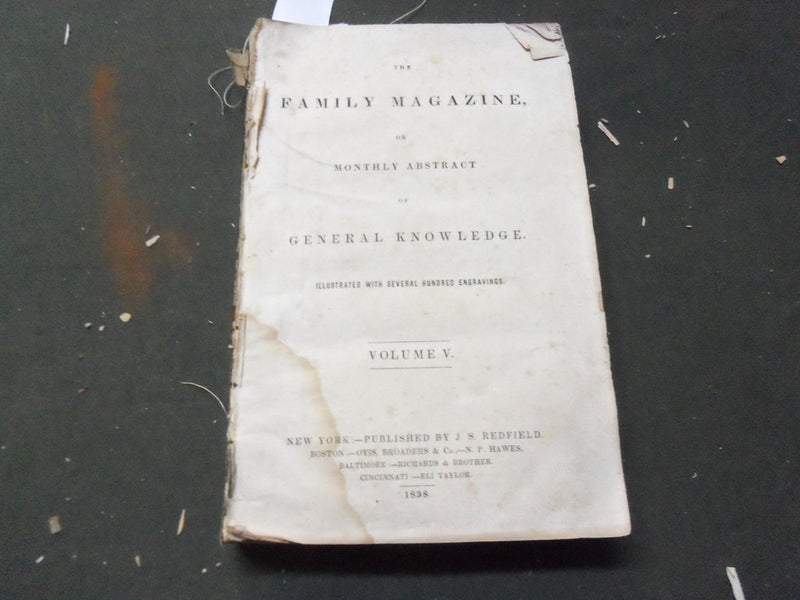 1838 THE FAMILY MAGAZINE OR MONTHLY ABSTRACT OF GENERAL KNOWLEDGE BOOK -KD 1870Q