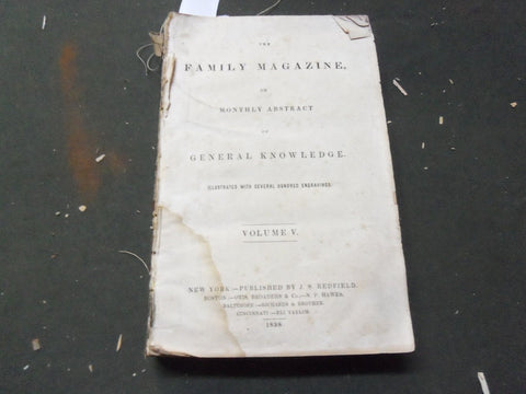 1838 THE FAMILY MAGAZINE OR MONTHLY ABSTRACT OF GENERAL KNOWLEDGE BOOK -KD 1870Q