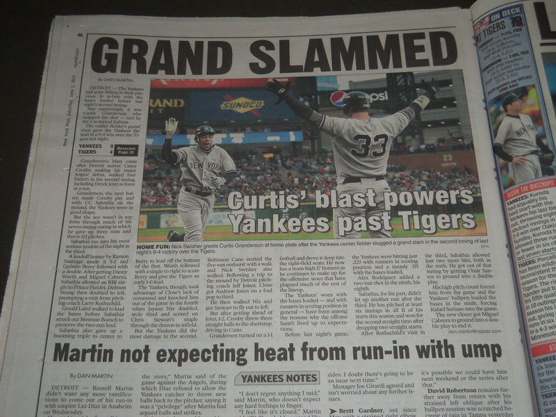 2012 JUNE 2 NEW YORK POST -JOHAN HURLS FIRST METS NO-HITTER - NP 2459