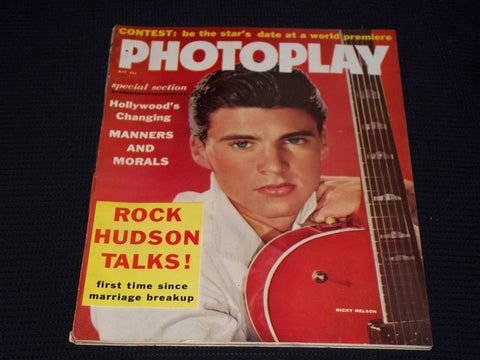 1958 MAY PHOTOPLAY MAGAZINE - RICKY NELSON FRONT COVER - E 16650