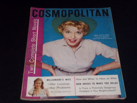 1956 SEPTEMBER COSMOPOLITAN MAGAZINE - MISS PATTI PAGE FRONT COVER - E 13983