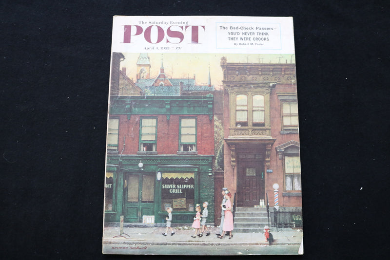 1953 APR 4 THE SATURDAY EVENING POST MAGAZINE - NORMAN ROCKWELL COVER - E 9971