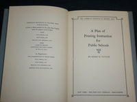 1927 A PLAN OF PRINTING INSTRUCTION FOR PUBLIC SCHOOLS BOOK BY TAYLOR - KD 6801