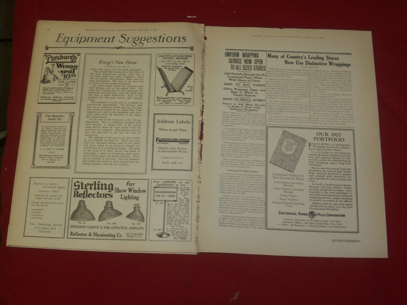 1927 FEB 19 DRY GOODS ECONOMIST MAGAZINE- ARTICLES, PHOTOS, ILLUS. & ADS- B 6311