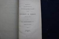 1859 UNIVERSITY OF VERMONT GRADUATING CLASS SERMON SOFTCOVER BOOK - K 845