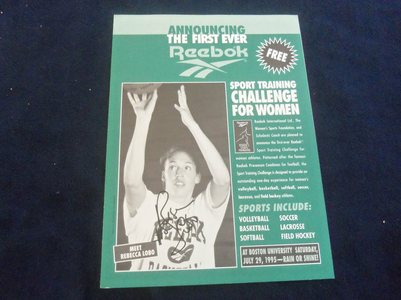 REBECCA LOBO 8x10 AUTOGRAPHED REEBOK BROCHURE & PHOTOGRAPH