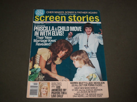 1976 OCTOBER SCREEN STORIES MAGAZINE - PRISCILLA & ELVIS PRESLEY COVER - M 198
