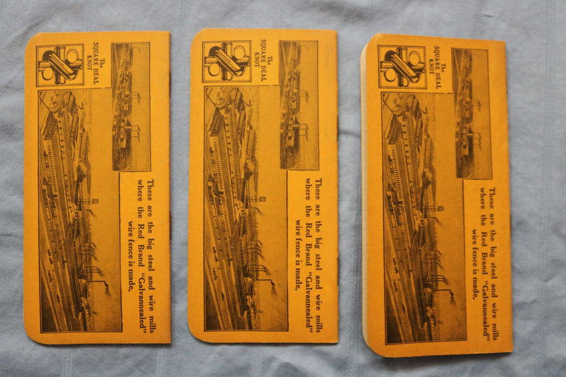 1924 SQUARE DEAL RED BRAND FENCE MEMO BOOK - KEYSTONE STEEL - LOT OF 6 - K 2960