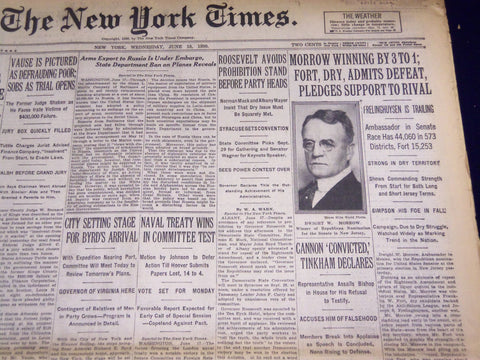 1930 JUNE 18 NEW YORK TIMES - MORROW WINNING BY 3 TO 1 OVER FORT - NT 1659