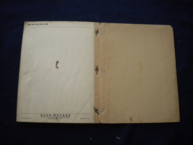 1941 NASH CHASSIS TECHNICAL SERVICE MANUAL - NASH MOTORS - SOFTCOVER - KD 8013