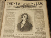1842 JAN-JUL THE NEW WORLD JOURNAL BOUND VOLUME - DICKENS - LONGFELLOW - R 731P
