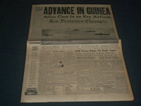 1944 APRIL 26 SAN FRANCISCO CHRONICLE - ADVANCE IN GUINEA -ALLIES CLOSE- NP 3643