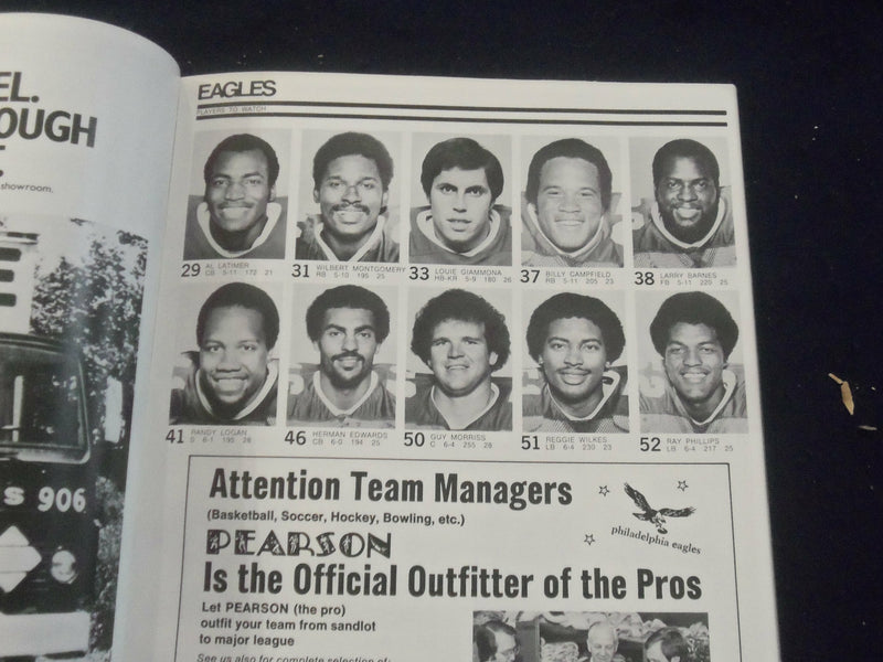 1979 OCTOBER 7 PRO MAGAZINE - WASH REDSKINS VS. PHILADELPHIA EAGLES - ST 2968D