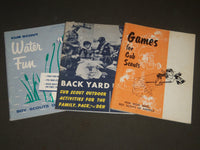 1959-1970 CUB SCOUT ACTIVITY BOOKS LOT OF 3 - WATER FUN - BACK YARD - O 1106