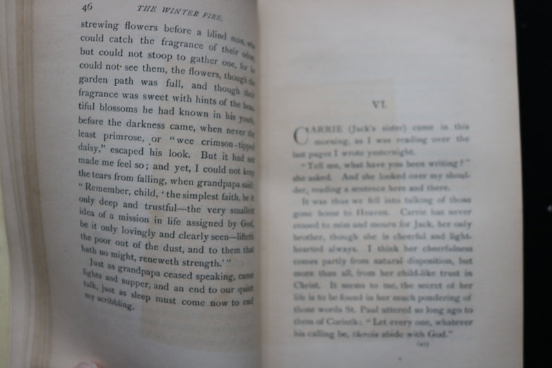 1874 THE WINTER FIRE HARDCOVER BOOK BY ROSE PORTER - KD 9468
