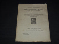 1930 CHAS J. SAWYE RRARE AND CHOICE BOOKS & MANUSCRIPTS CATALOGUE - J 7490