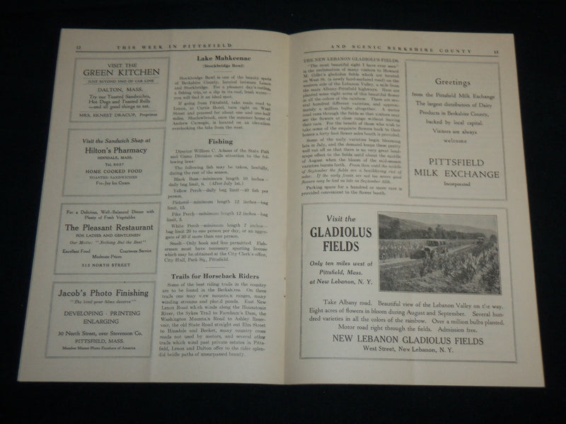1930 THIS WEEK IN PITTSFIELD MAGAZINES LOT OF 2 ISSUES - J 6634