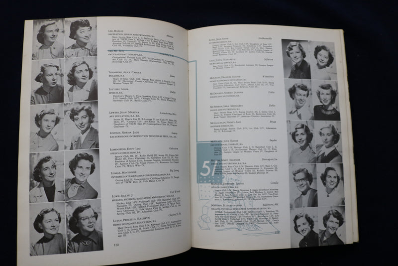 1951 DAEDALIAN TEXAS STATE COLLEGE FOR WOMEN YEARBOOK - DENTON, TX - YB 3440