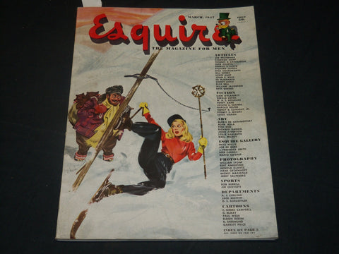 1947 MARCH ESQUIRE MAGAZINE - GREAT ILLUSTRATION - NICE COVER & ADS - ST 5713